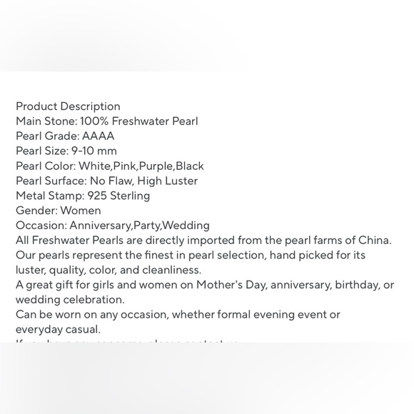 Silver and White Pearl Musical Note Necklace - Picture 5 of 9